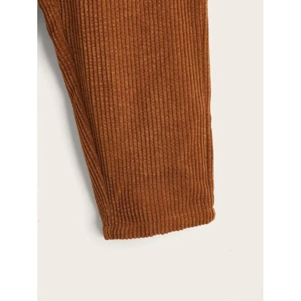 NEW SHEIN‎ Toddler Boys Slant Pockets Fake Button Pants Size 5Y Color Brown